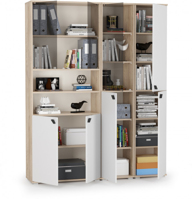 Бостон № 48, дуб эндгрейн элегантный/фасады МДФ милк рикамо софт