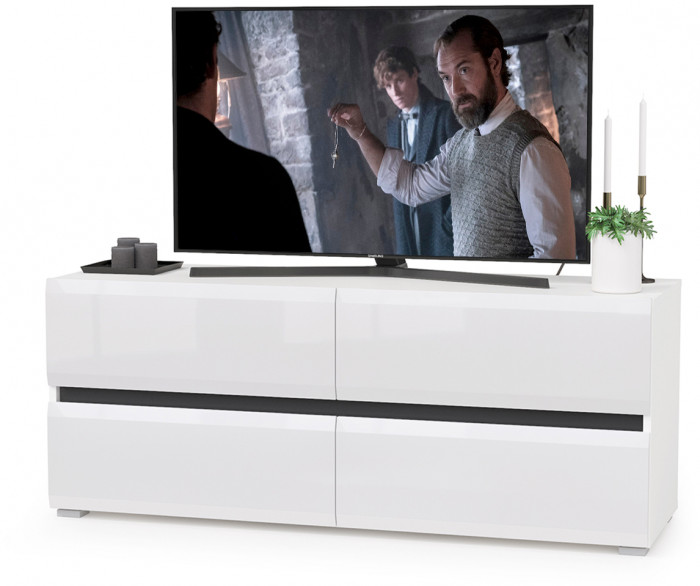 Сидней Комплектация № 017, корпус: белый/чёрный/фасады: МДФ белый глянец