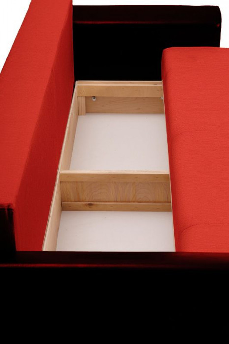 Диван-кровать Амстердам, 150х195, раскладной, еврокнижка, независимый пружинный блок, рогожка/экокожа, красный