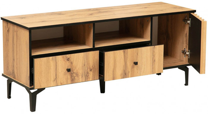 Модульная гостиная Либерти 1 (опора h150) Дуб вотан/Черный