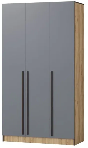 Шкаф Бастион 1500 №1 с антресолью, Графит/Дуб крафт золотой