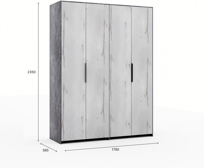 Модульная спальня "Ривьера" - Канадский дуб арктик/Бетон спаркс