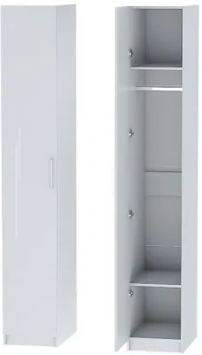 Шкаф-пенал №1 "Иннэс-7" - Белый/Белый глянец