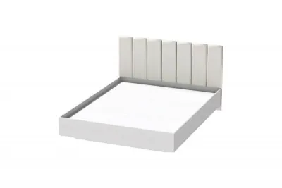 Кровать 1,4 арт.031-М1 (Полосы) - Ясень Анкор Светлый/к/з молочный (ЛН)