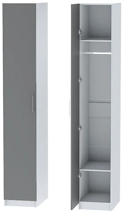 Шкаф-пенал №1 "Иннэс-7" - Белый/Графит