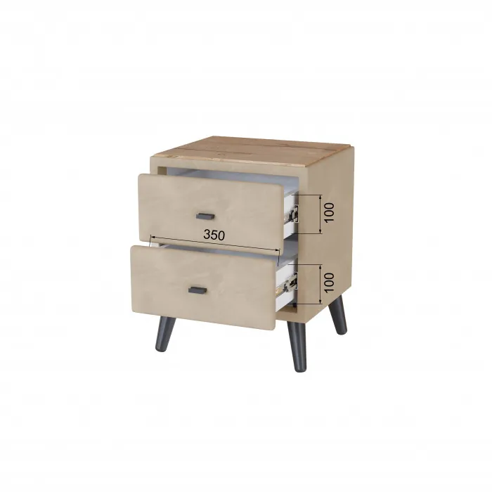 Тумба прикроватная интерьерная Пай бежевый/мдф дуб канадский