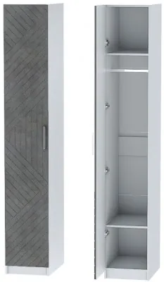 Шкаф-пенал №1 "Иннэс-7" - Белый/Бетон графит