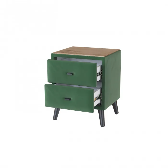 Тумба прикроватная интерьерная Пай изумруд/мдф дуб канадский