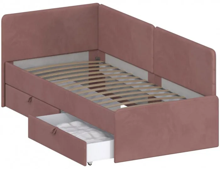 Кровать Тото 90х200 с ящиками, Микровелюр-27