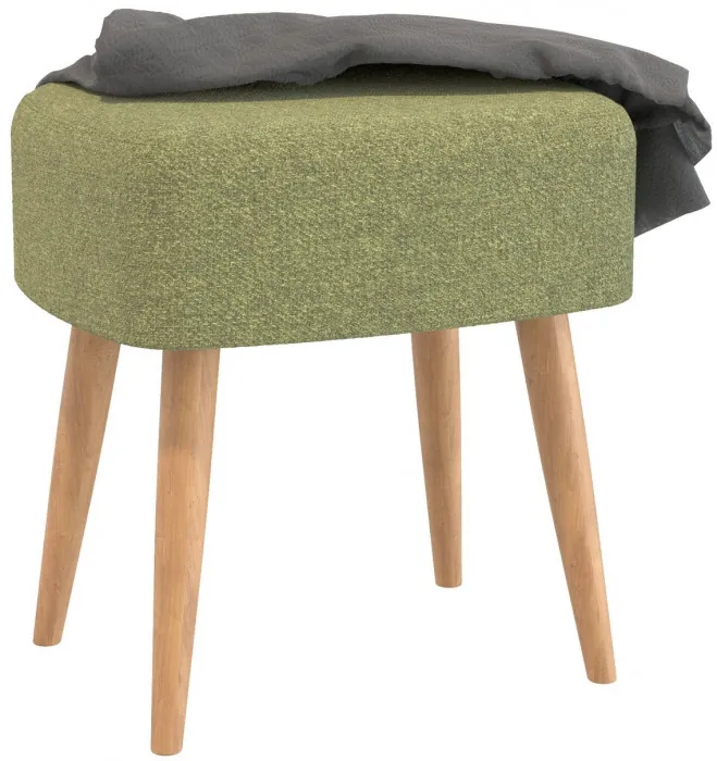 Банкетка 6-5135ТКШзел Полли, цвет ткань зелёная, ШхГхВ 44х34х45 см.(прямоугольная банкетка на четырёх ножках), цвет ножек: тик