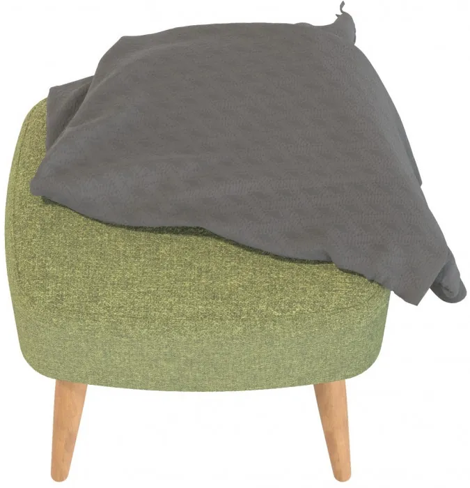 Банкетка 6-5135ТКШзел Полли, цвет ткань зелёная, ШхГхВ 44х34х45 см.(прямоугольная банкетка на четырёх ножках), цвет ножек: тик