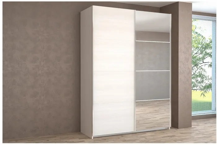 Шкаф-купе Иннэс-5 1400 Ф1/Ф2, Бодега белая