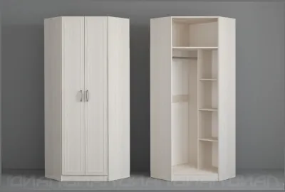 Колибри Шкаф угловой, рамка, Бодега белая/Сандал светлый