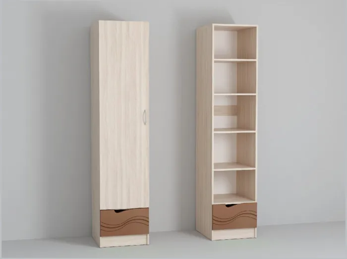 Бриз МДФ Пенал (Волна/Ясень шимо светлый/Шоколад)