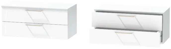 Тумба-5 прикроватная подвесная "Иннэс-7", Белый/Белый глянец