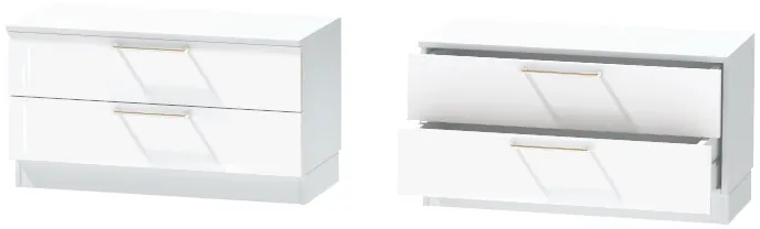 Тумба-5 прикроватная напольная "Иннэс-7", Белый/Белый глянец