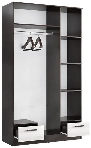 Адель Шкаф 1,2, вотан/Белый глянец