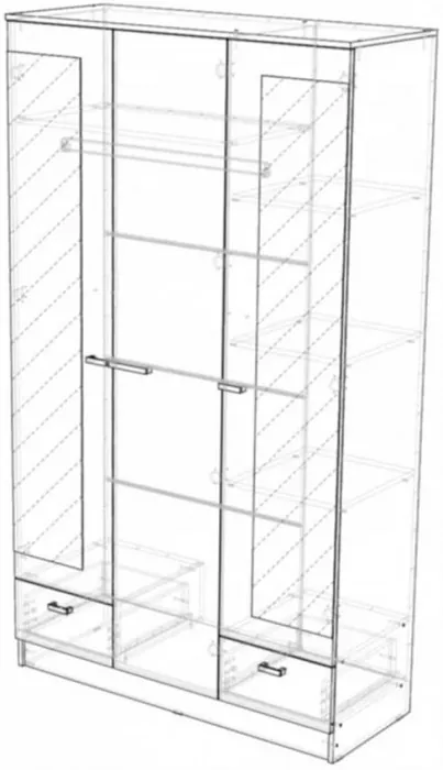 Адель Шкаф 1,2, вотан/Белый глянец