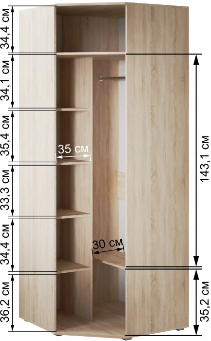 Ливорно Шкаф угловой ЛШ-25 дуб сонома