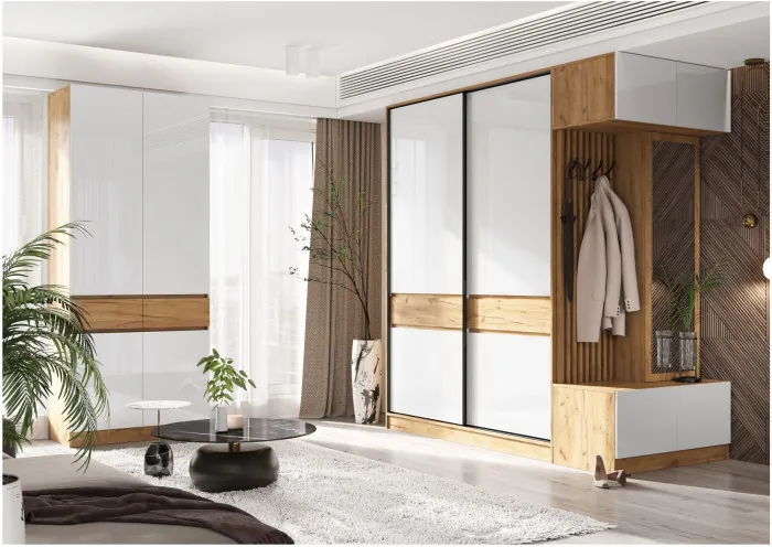 Модульная прихожая, комп.4 (Графит, Крафт золотой)