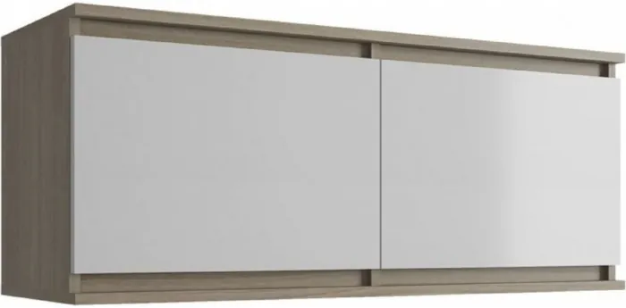 Челси Полка навесная (Антресоль малая) (Белый глянец, Белый)