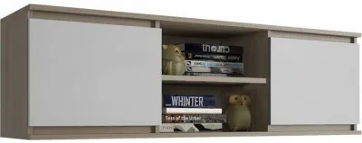 Челси Полка открытая (Антресоль) (Белый глянец, Дуб Сонома)