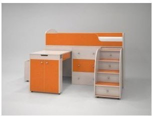 Кровать-чердак Малыш 70х160 (оранжевый)