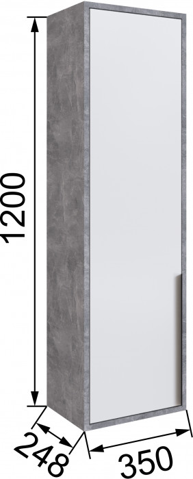 Малави Шкаф навесной закрытый МШЗ ателье светлое/белый глянец