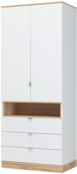 Юкки ШК3Я-900 Шкаф 2х створчатый Дуб делано/Белый