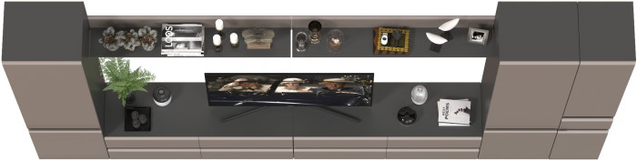 Сидней Комплектация № 111, корпус: антрацит/фасады: МДФ веллюто капучино