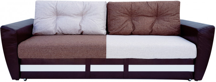 Диван-кровать Амстердам, 160х195, раскладной, еврокнижка, независимый пружинный блок, рогожка/экокожа, комби