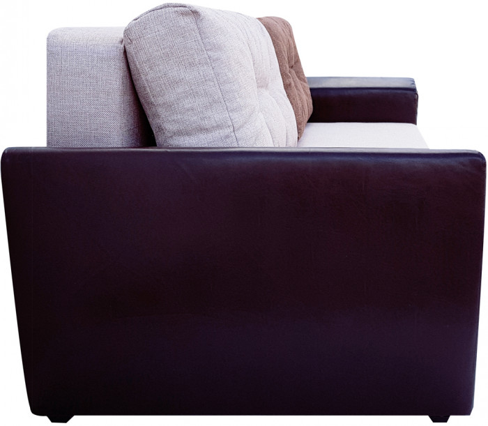 Диван-кровать Амстердам, 160х195, раскладной, еврокнижка, независимый пружинный блок, рогожка/экокожа, комби