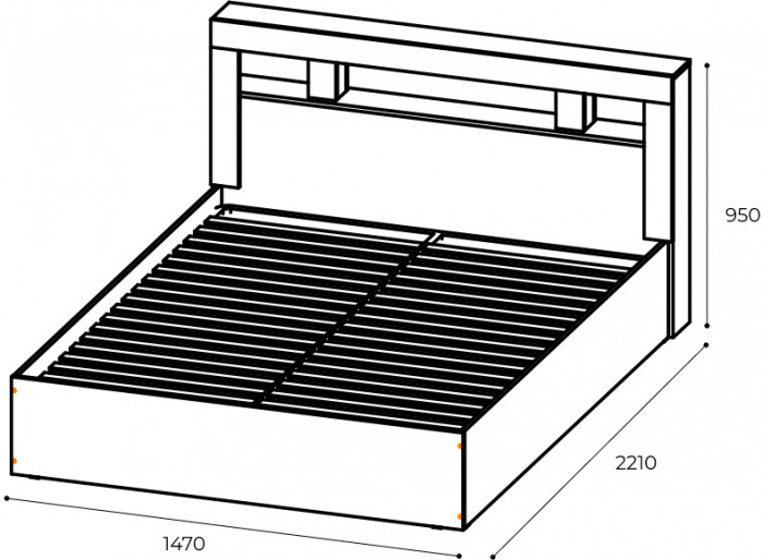 Кровать с реечным настилом Прима 140х200
