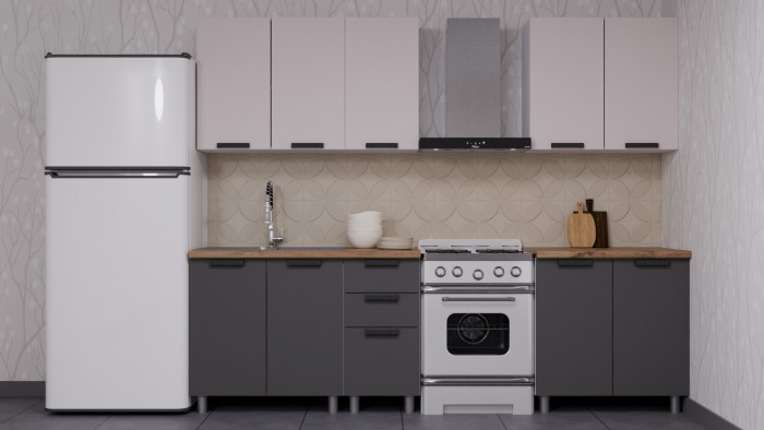 МК Аленушка Н3Я 400 Лаванда Сталь, скоба черный (со столешницей)