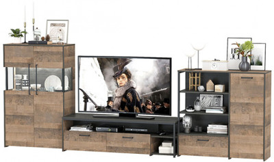 Трувор Гостиная 054, дуб гранж песочный/интра