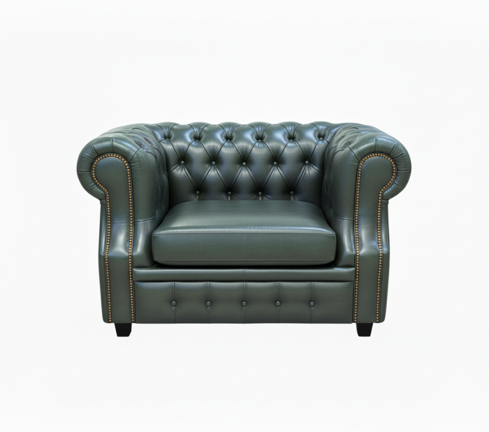 Кресло Честер ЛОФТ, экокожа, зеленый