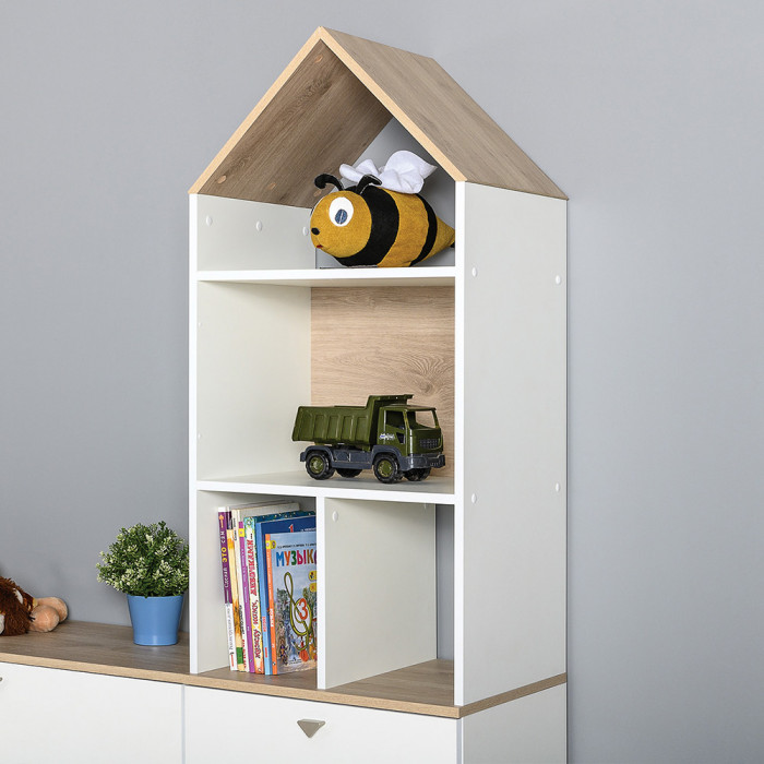 Эйп 13.14 Шкаф комбинированный, белый/дуб белый