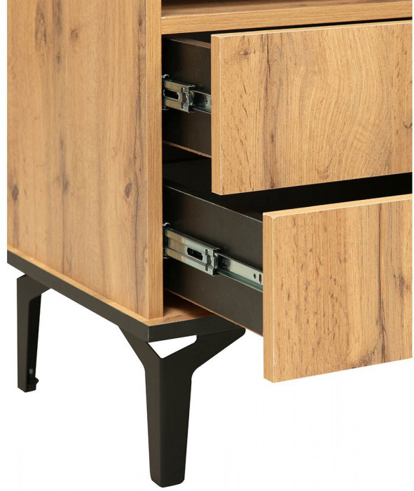 Модульная гостиная Либерти 5 (опора h150) Дуб вотан/Черный