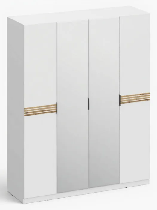 Модульная спальня Нао, набор №4, Белый/Профиль МДФ Дуб вотан