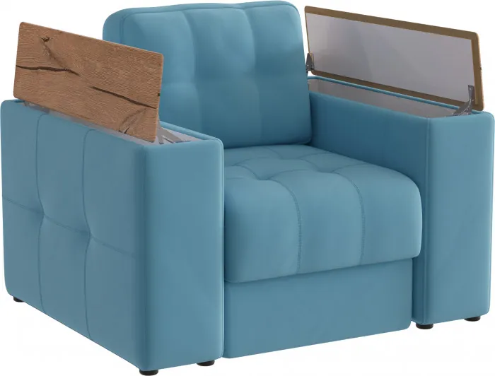 Кресло Нави, Светло-голубой/Дуб канадский