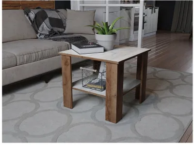 Журнальный стол Консул-9 дуб крафт табачный/дуб крафт белый