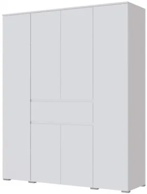 Плейона Шкаф 4-х створчатый белый