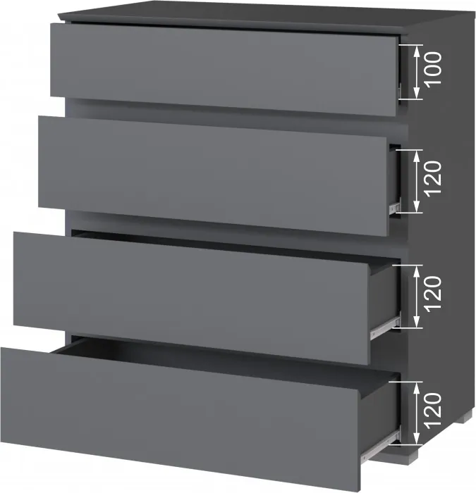 Плейона Комод графит серый