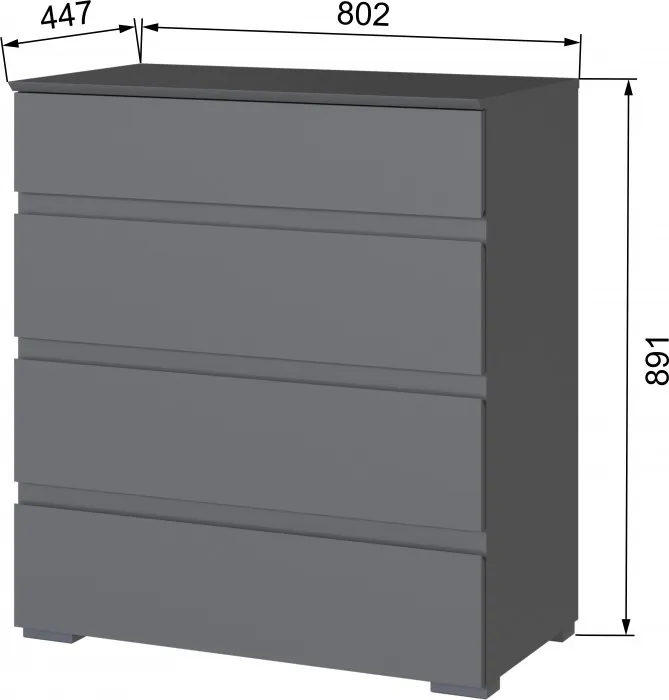 Плейона Комод графит серый