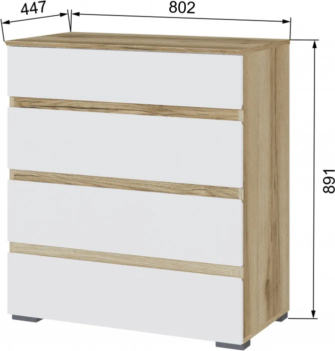 Плейона Комод делано/белый