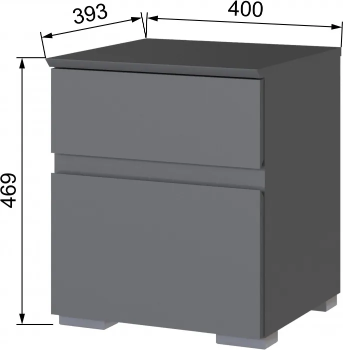 Плейона Тумба прикроватная графит серый