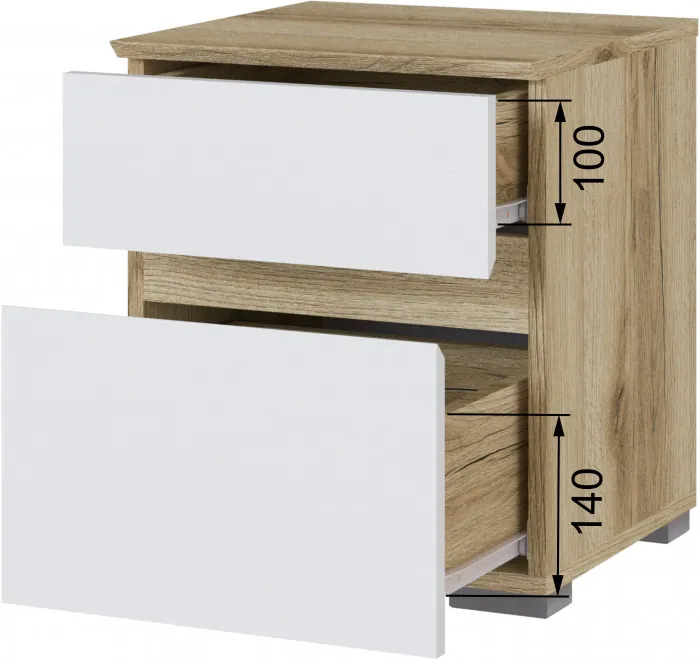 Плейона Тумба прикроватная делано/белый