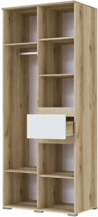 Плейона Шкаф 2-х створчатый, делано/белый