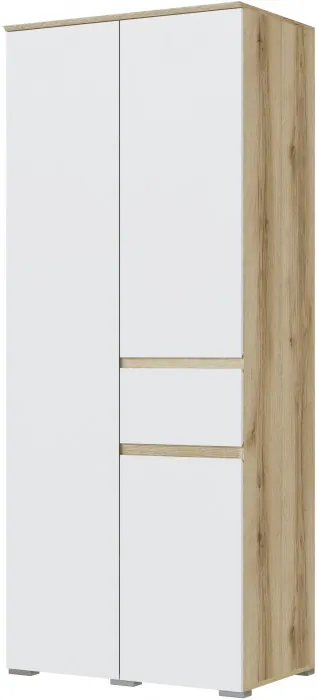 Плейона Шкаф 2-х створчатый, делано/белый