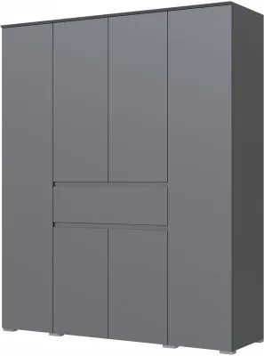 Плейона Шкаф 4-х створчатый графит серый